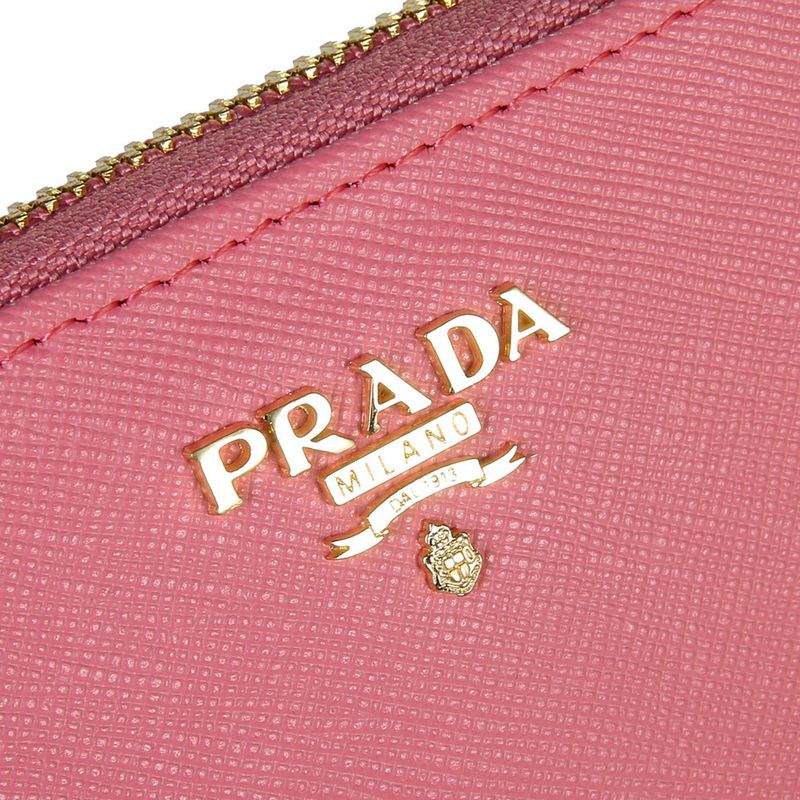 Knockoff Prada Real Leather Wallet 1136 pink - Click Image to Close